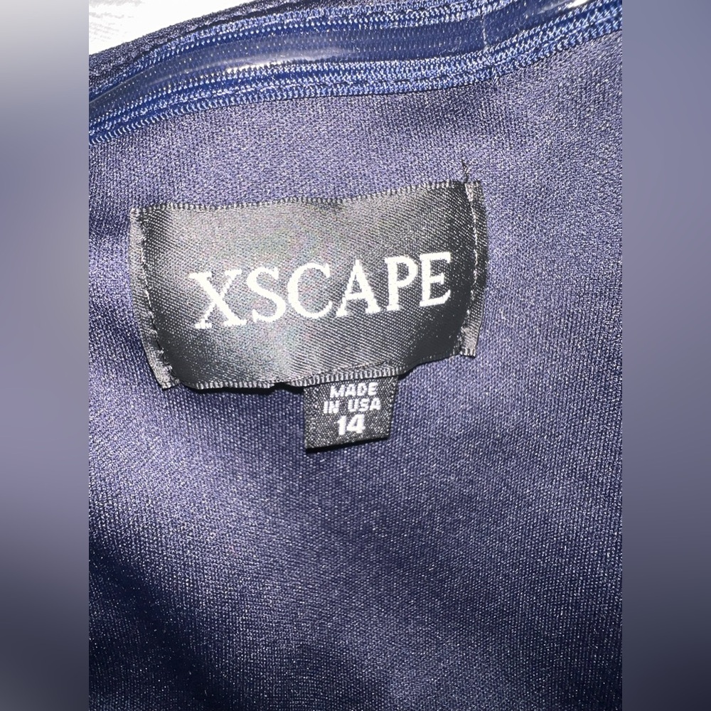Xscape Strapless Navy Dress- Size 14 - Picture 12 of 13